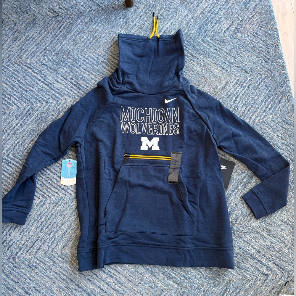 Michigan wolverines hoodie with unique neck